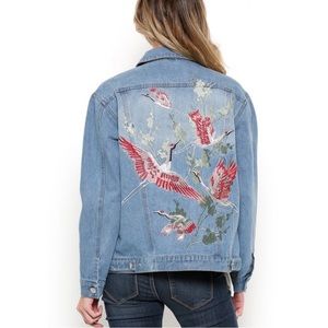 Fly High Embroidered Denim Jacket